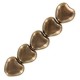 Czech Hearts beads 6mm Jet bronze 23980/14415